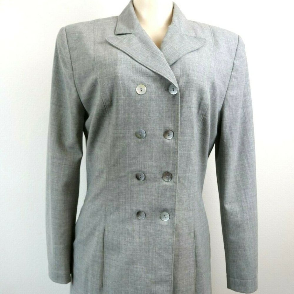 St John Griffith Gray Womens Coat Dress Grey EUC